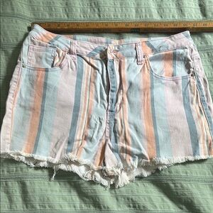 Wild Fable Multicolor Striped Jean Shorts